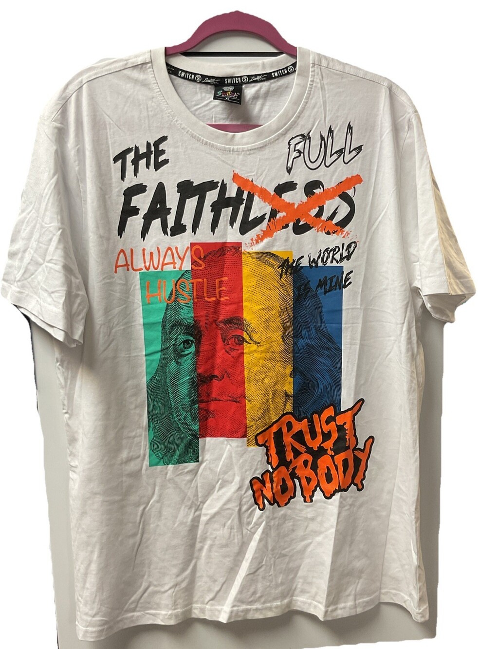 Switch Remarkable Shirt Adult XL White Graphic Tee Faithfull Always Hustle G55
